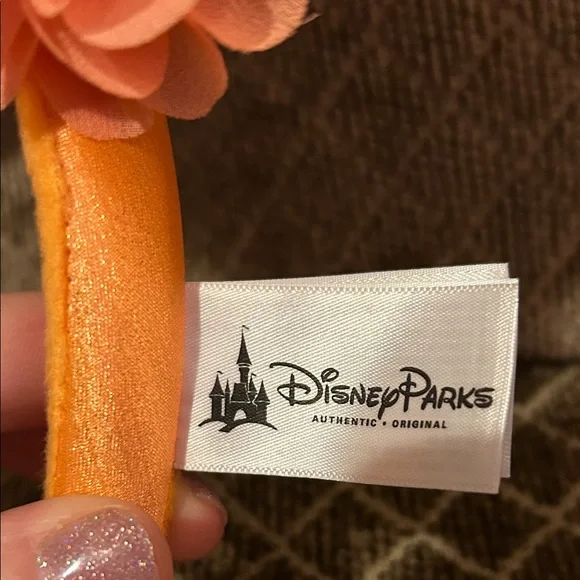 Disney Parks Flower and Garden Show Orange and Pink Floral Mouse Ears Headband - Picture 2 of 3
